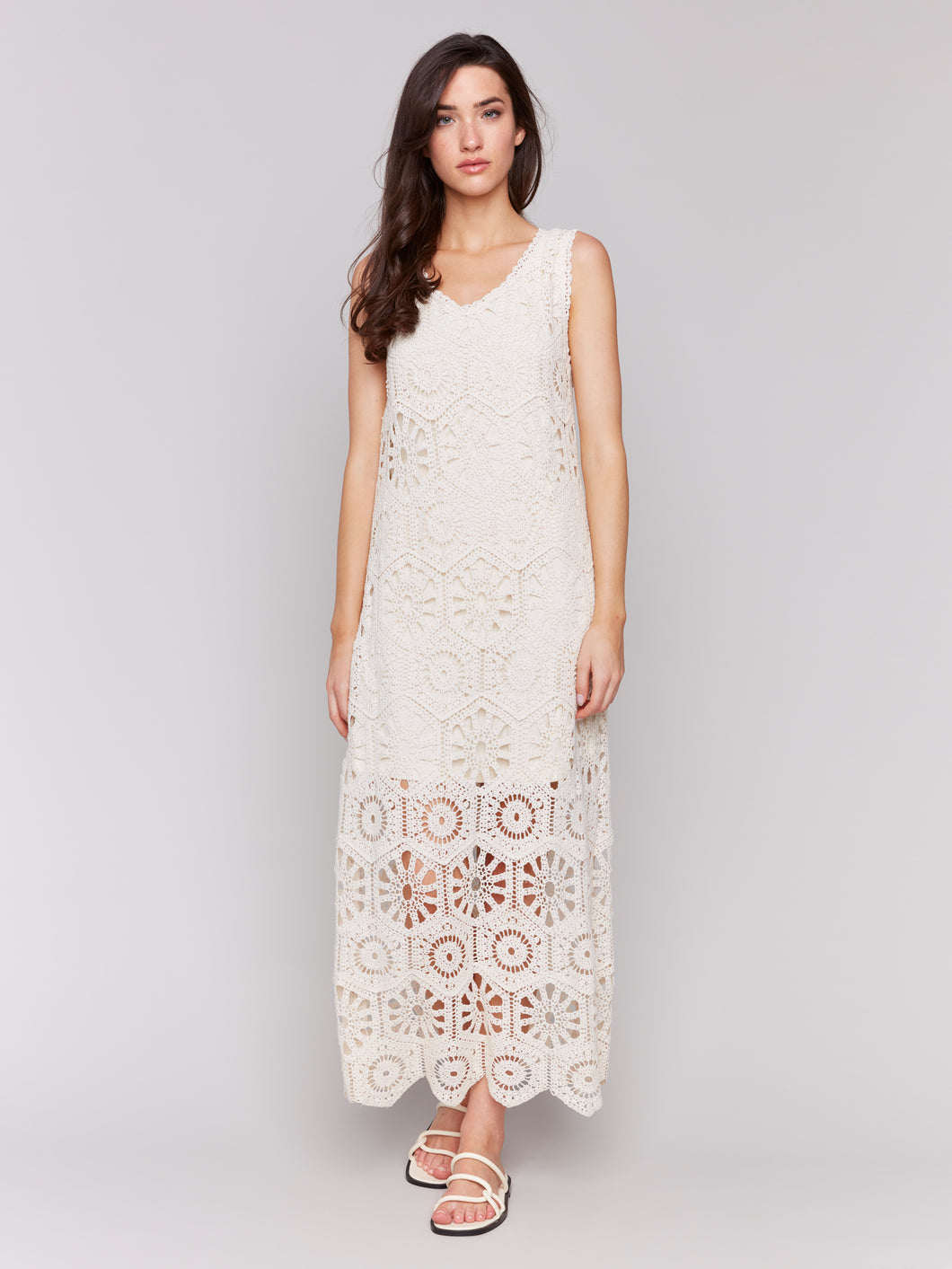 Crocheted Sleeveless Maxi Dress