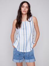 Load image into Gallery viewer, Printed Sleeveless Linen Top
