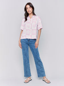 Short Sleeved Printed Blouse