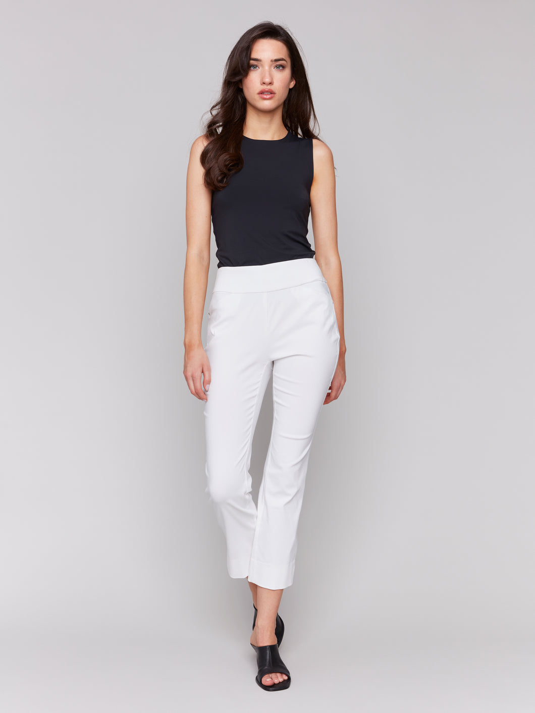 White Cropped Cuffed Pant