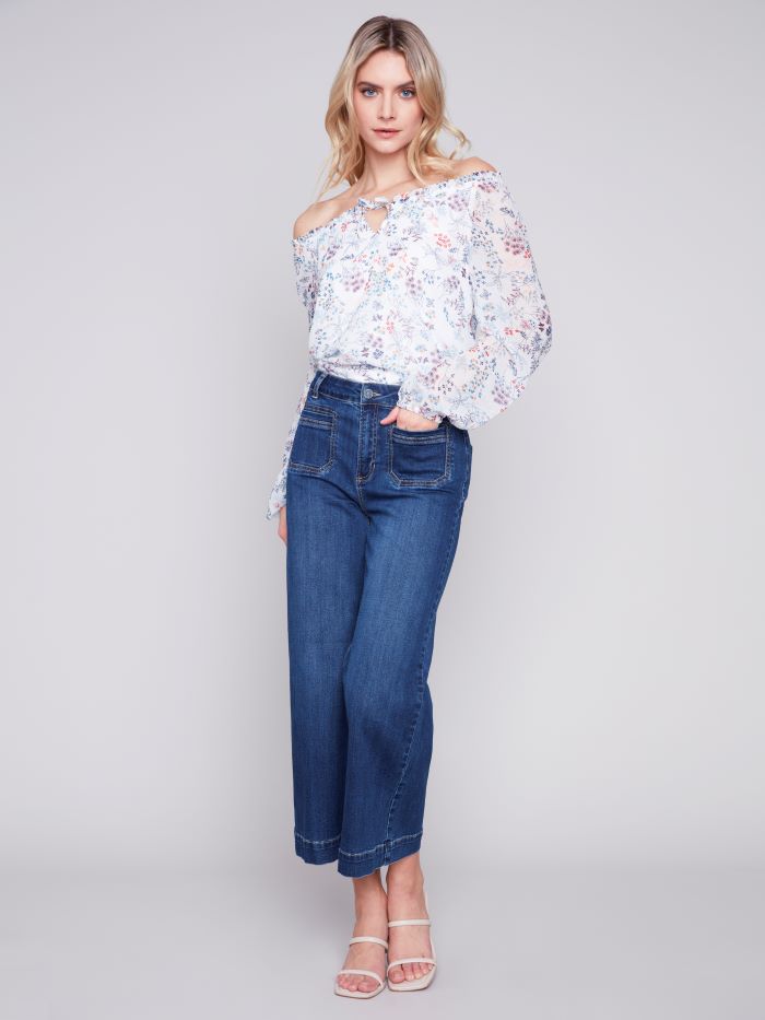Wide Leg Pant with Patch Pockets