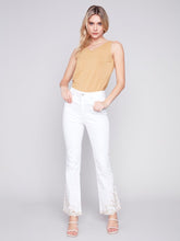 Load image into Gallery viewer, White Denim with embroidered bottom
