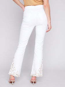 White Denim with embroidered bottom