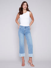 Load image into Gallery viewer, Printed Cuff Ankle Denim Pant
