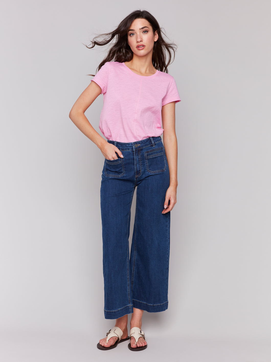 Cropped Flare Leg Denim