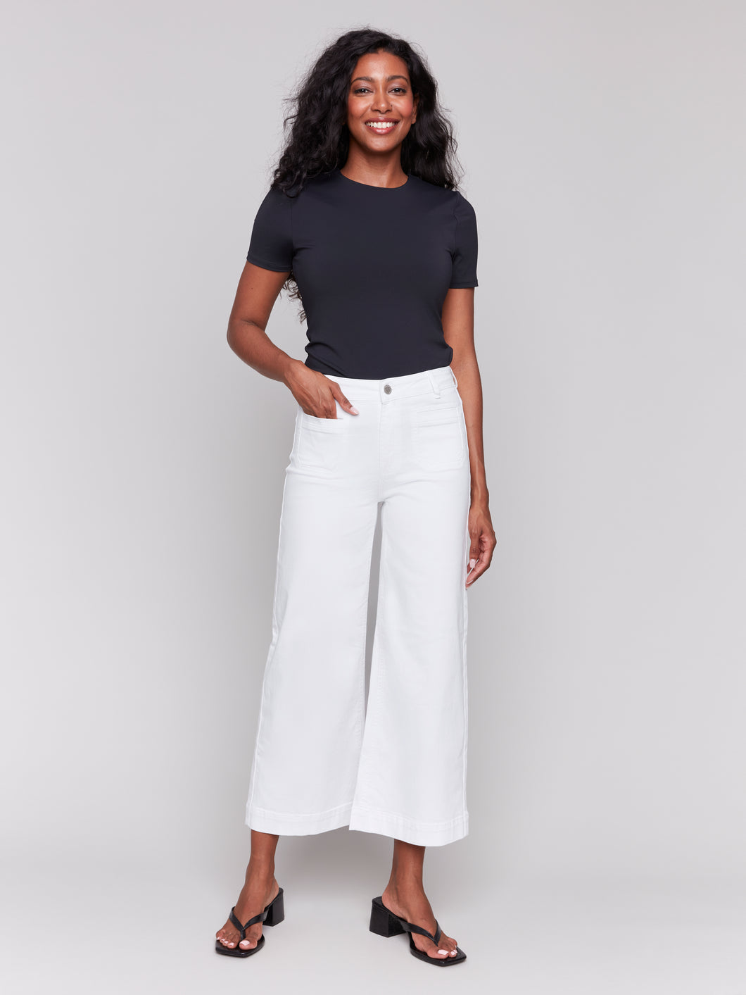 Patch Pocket Flare Twill Pants