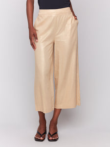 Pull On Foil Linen Pants