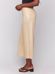 Pull On Foil Linen Pants