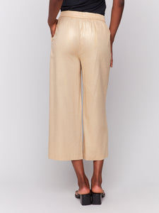 Pull On Foil Linen Pants