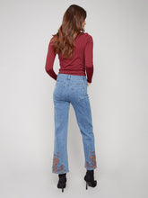 Load image into Gallery viewer, Straight Leg Denim with embroidery
