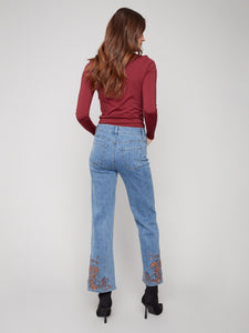 Straight Leg Denim with embroidery