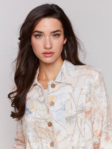 Printed Button Front Jacket