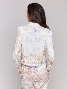 Printed Button Front Jacket