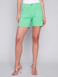 Shorts with Patch Pockets - Emerald
