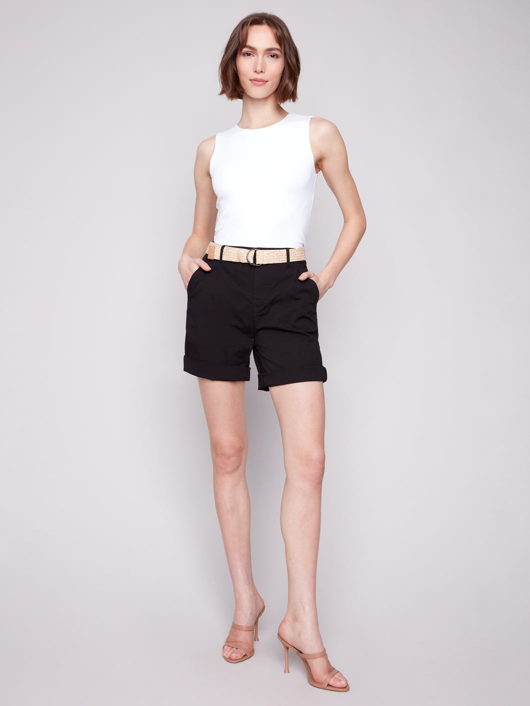 Short rolled cuff with belt