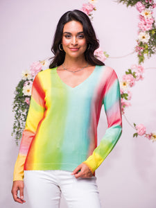 Rainbow Sweater V Neck