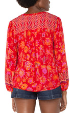 Load image into Gallery viewer, Button Front Red Floral Blouse
