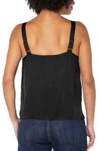 Woven Tank with Lace