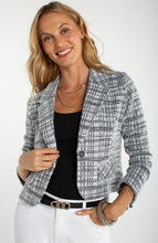 Load image into Gallery viewer, Cropped Blazer Black &amp; White Check
