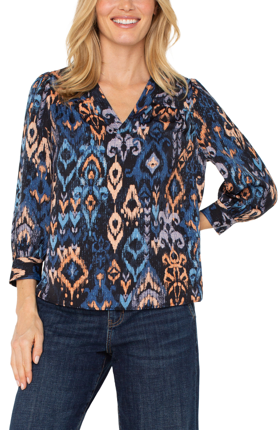 Blue Multi Print Blouse