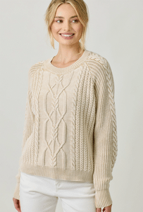 Washed Cable Knit Sweater