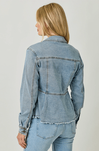 Peplum Washed Denim Jacket