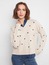 Load image into Gallery viewer, Sweater with Hearts and Collar
