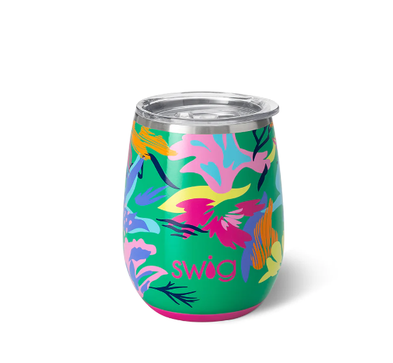 Stemless Wine Cup - Paradise Print