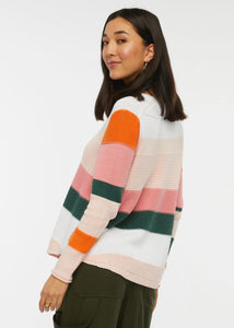 Chunky Colour Block Cotton Sweater