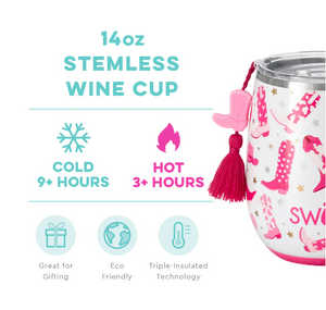 Stemless Wine Cup - Let's Go Girls Print