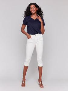 Knee High Denim Capri